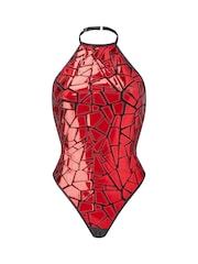 Ann Summers Red Glass Heart Sequin Bodysuit - Image 5 of 5