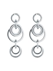 Ted Baker Silver Tone HULIET: Multi Hoop Drop Earrings - Image 1 of 3