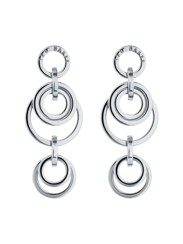 Ted Baker Silver Tone HULIET: Multi Hoop Drop Earrings - Image 1 of 3 Ted Baker Silver Tone HULIET: Multi Hoop Drop Earrings - Image 1 of 3