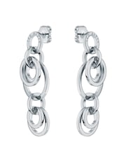 Ted Baker Silver Tone HULIET: Multi Hoop Drop Earrings - Image 2 of 3