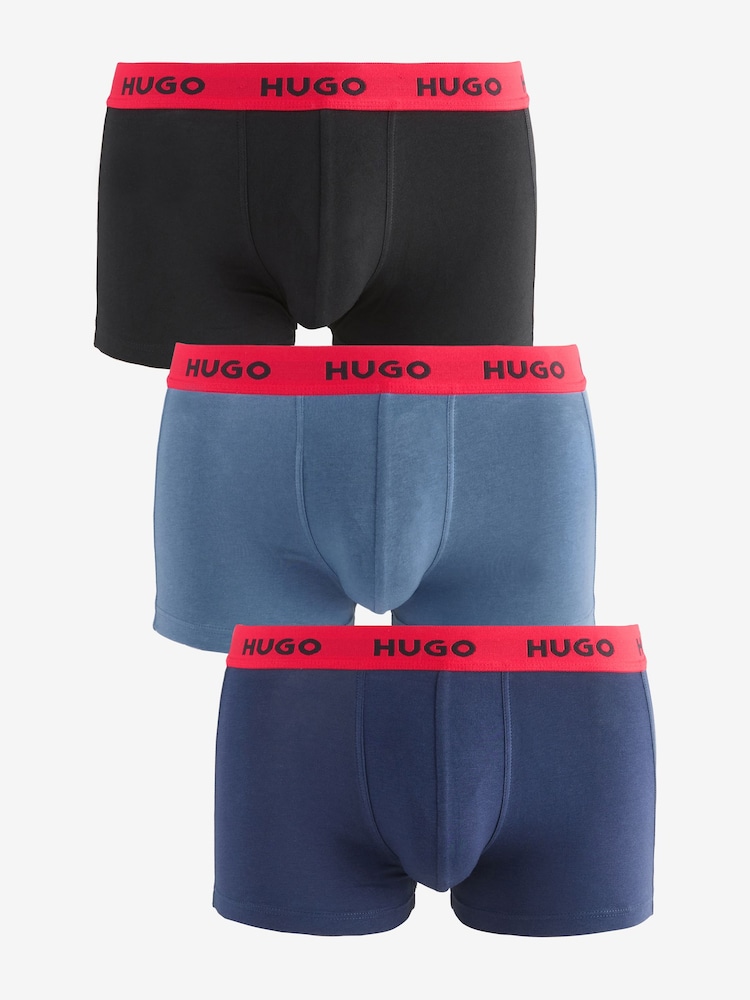 HUGO Logo Waistband Cotton Boxers 3 Pack - Изображение 1 из 4