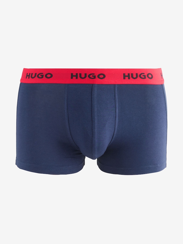 HUGO Logo Waistband Cotton Boxers 3 Pack - Изображение 2 из 4