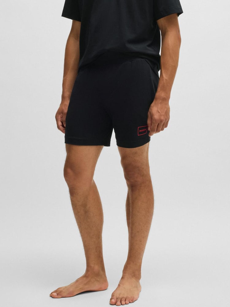 HUGO Black Frame Logo Relaxed Fit Shorts - Image 1 of 8