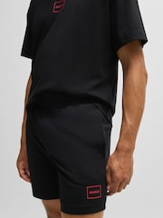 HUGO Black Frame Logo Relaxed Fit Shorts - Image 4 of 8