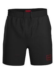 HUGO Black Frame Logo Relaxed Fit Shorts - Image 5 of 8