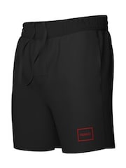 HUGO Black Frame Logo Relaxed Fit Shorts - Image 8 of 8
