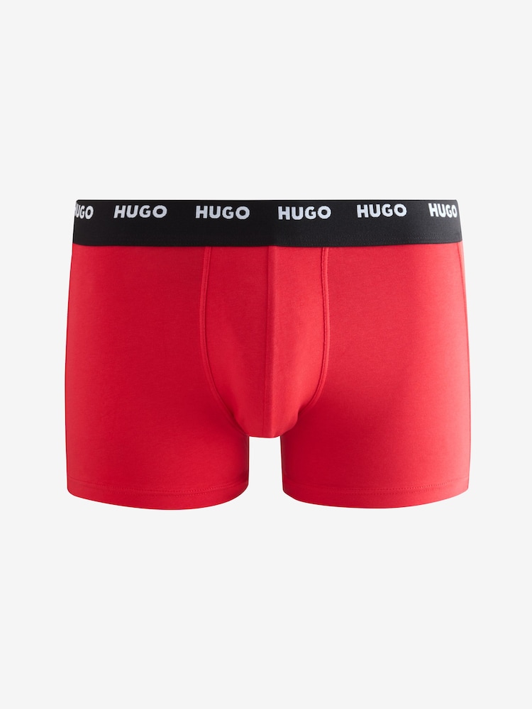 HUGO Natural Logo Waistband Cotton Boxers 5 Pack - Image 2 of 6