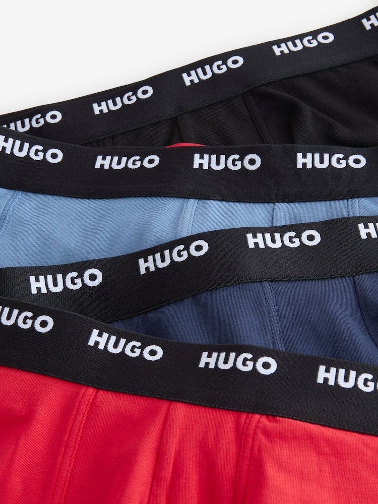 HUGO Natural Logo Waistband Cotton Boxers 5 Pack - Image 6 of 6