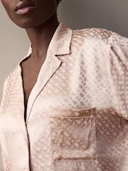 BOSS Natural Monogram Woven Soft Short Pyjamas Set - Image 4 of 8