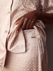 BOSS Natural Monogram Woven Soft Short Pyjamas Set - Image 5 of 8