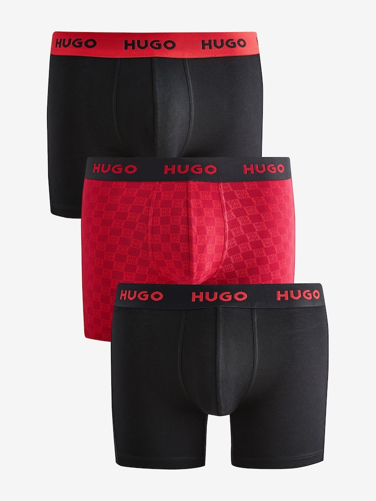HUGO Logo Waistband Cotton Boxers 3 Pack - Bild 1 von 4