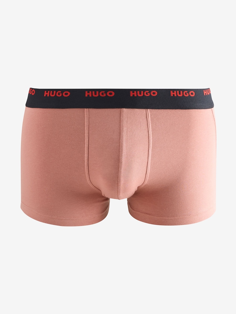 HUGO Natural Logo Waistband Cotton Boxers 5 Pack - Image 4 of 7