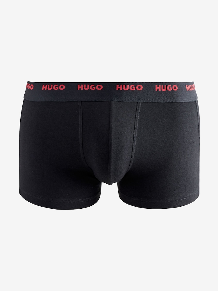 HUGO Natural Logo Waistband Cotton Boxers 5 Pack - Image 5 of 7