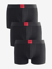 HUGO Black Logo Waistband Cotton Boxers 3 Pack - Image 4 of 5