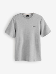 BOSS Grey Waffle Structured Cotton T-Shirt - Image 4 of 4