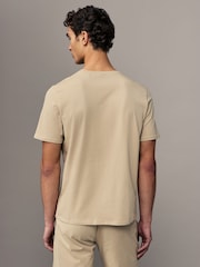 BOSS Natural Signature Stripe Stretch Cotton T-Shirt - Image 2 of 3