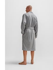 BOSS Grey Logo Embroidered 100% Cotton Jersey Robe Dressing Gown - Image 3 of 4