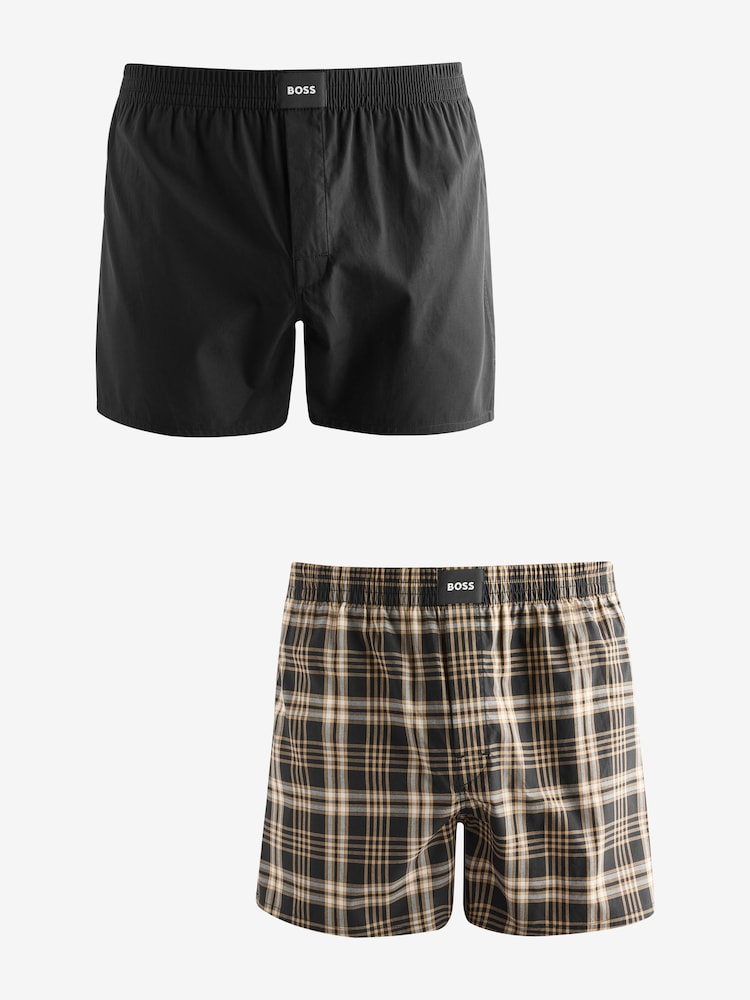 BOSS Poplin 100% Cotton Pyjamas Shorts 2 Pack - Imagen 1 de 3