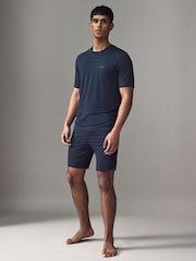 BOSS Blue Short Jersey Pyjamas Set - Image 2 of 8