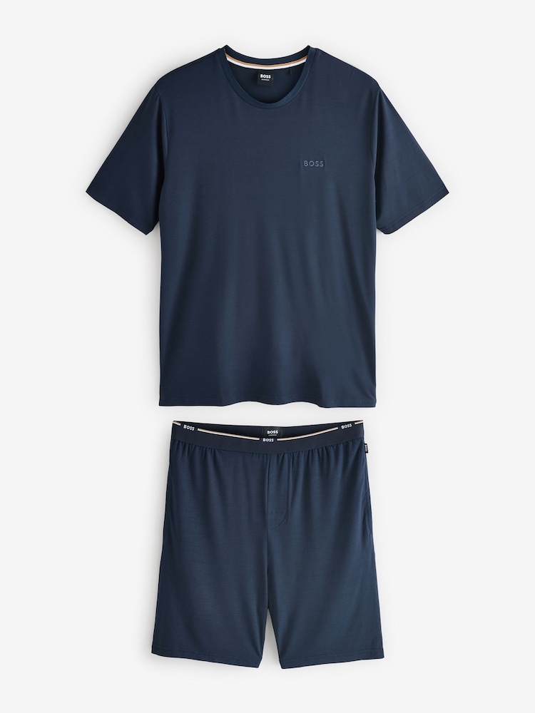 BOSS Blue Short Jersey Pyjamas Set - Image 6 of 8