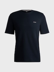 BOSS Blue Waffle Structured Cotton T-Shirt - Image 4 of 4