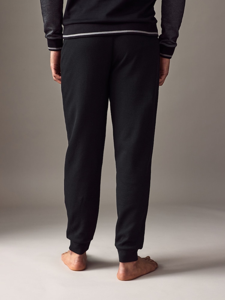 BOSS Black Waffle Structured Joggers - Image 2 of 5