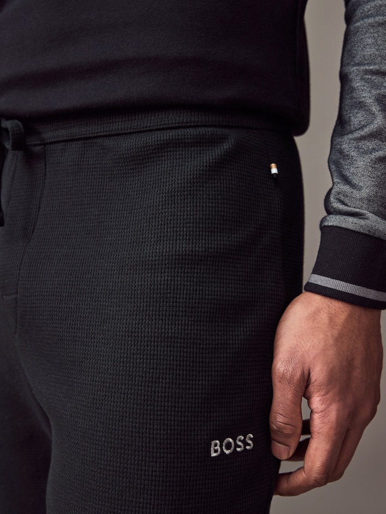 BOSS Black Waffle Structured Joggers - Image 3 of 5