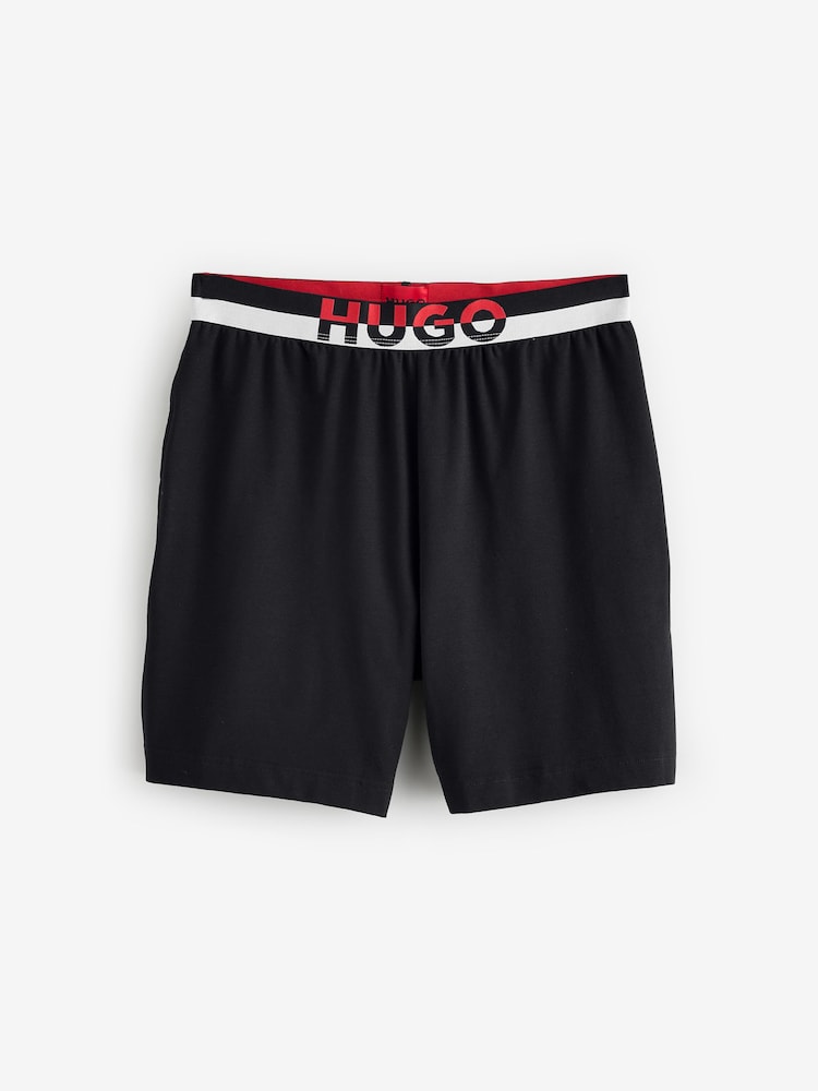 HUGO Black Colour Blocked Waistbadn Stretch Cotton Pyjama Bottoms - Image 1 of 1