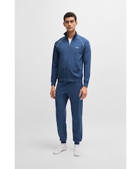 BOSS Blue Stretch Cotton Cuffed Tracksuit Bottoms - Image 1 of 5