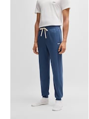 BOSS Blue Stretch Cotton Cuffed Tracksuit Bottoms - Image 3 of 5