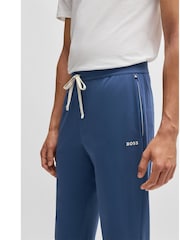 BOSS Blue Stretch Cotton Cuffed Tracksuit Bottoms - Image 4 of 5