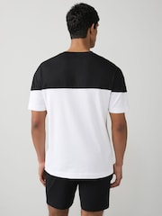 HUGO Colour Blocked Waistbadn Stretch Cotton Pyjama T-Shirt - Imagen 2 de 5