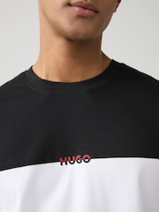 HUGO Colour Blocked Waistbadn Stretch Cotton Pyjama T-Shirt - Imagen 4 de 5