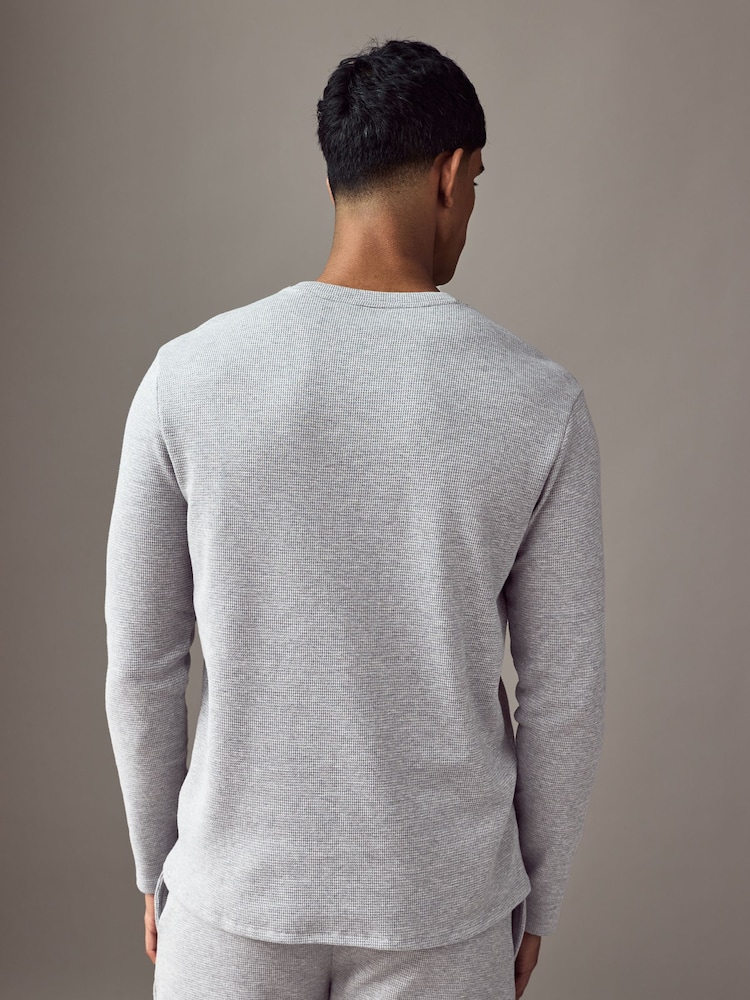 BOSS Grey Waffle Structured T-Shirt - Image 2 of 4