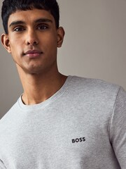 BOSS Grey Waffle Structured T-Shirt - Image 3 of 4
