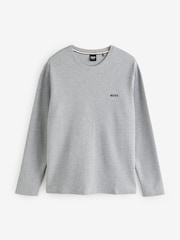 BOSS Grey Waffle Structured T-Shirt - Image 4 of 4