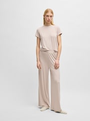 BOSS Natural Stretch Jersey Wide Leg Bottoms - Image 3 of 5