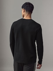 BOSS Black Waffle Structured T-Shirt - Image 2 of 4