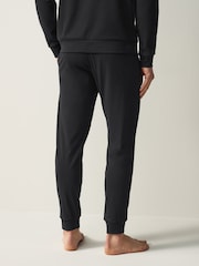 HUGO Black Logo Print Stretch Cotton Tracksuit Bottoms - Image 2 of 4