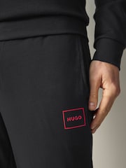 HUGO Black Logo Print Stretch Cotton Tracksuit Bottoms - Image 3 of 4