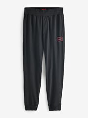 HUGO Black Logo Print Stretch Cotton Tracksuit Bottoms - Image 4 of 4