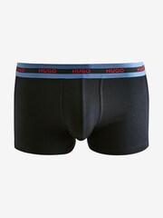 HUGO Natural Logo Waistband Cotton Boxers 3 Pack - Image 3 of 5