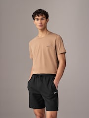 BOSS Black Waffle Structure Cotton Shorts - Image 1 of 4