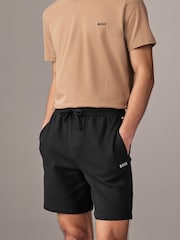 BOSS Black Waffle Structure Cotton Shorts - Image 3 of 4