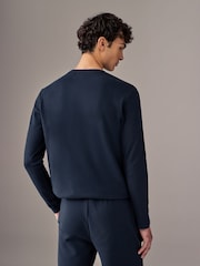 BOSS Blue Waffle Structured T-Shirt - Image 2 of 4