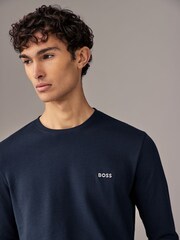 BOSS Blue Waffle Structured T-Shirt - Image 3 of 4