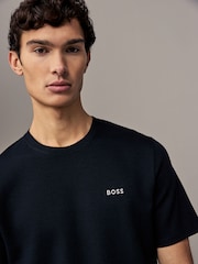 BOSS Black Waffle Structured Cotton T-Shirt - Image 3 of 4