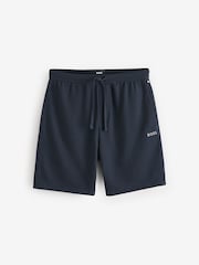 BOSS Navy Blue Waffle Structure Cotton Shorts - Image 4 of 4