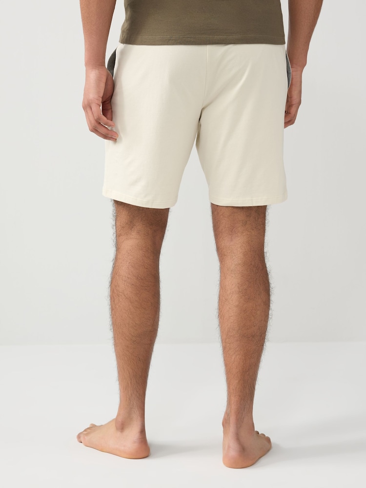 BOSS Cream Stretch Cotton Shorts - Image 2 of 9