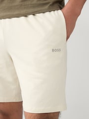 BOSS Cream Stretch Cotton Shorts - Image 3 of 9